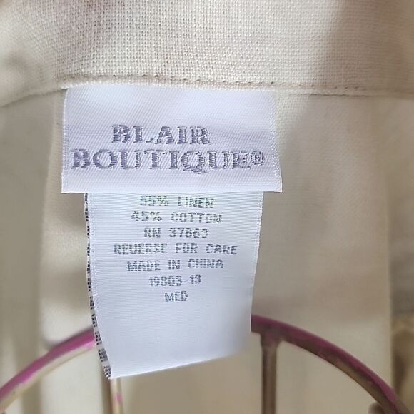 Linen blend Vintage Blair Boutique Size M Jacket Blazer - Picture 6 of 11